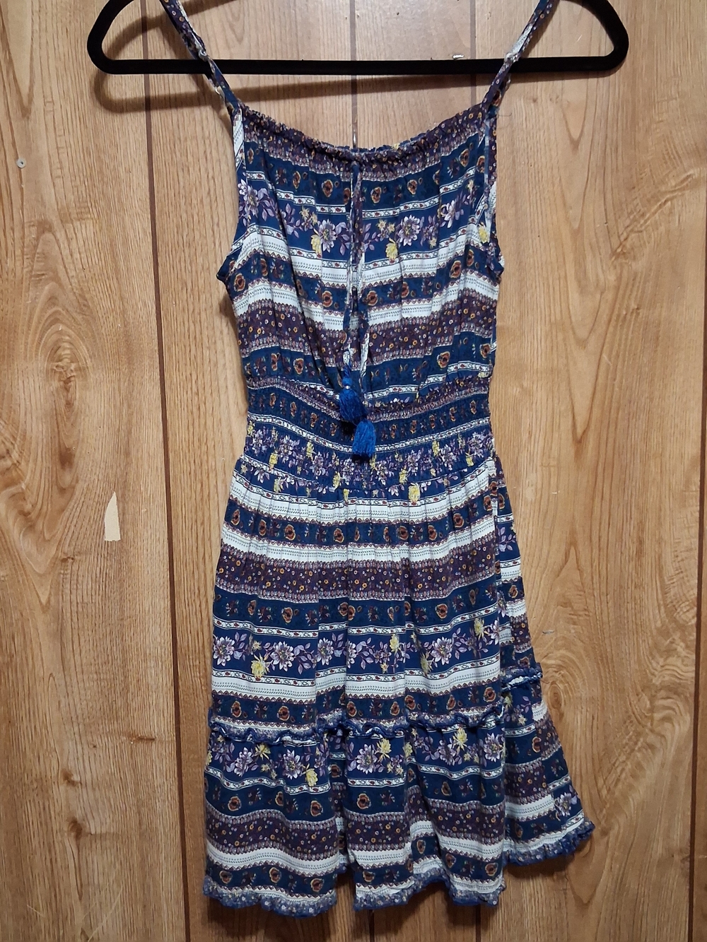 Sun  Mini Dress  Boho Spaghetti Straps Smocked Waist Med Festival Fits
